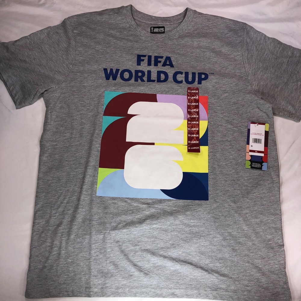 FIFA‎ World Cup 2026 Canada Mexico USA Host Cities T-Shirt Gray XL New
